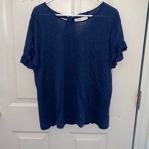 Vineyard Vines Short-Sleeve Linen Ruffle Tee